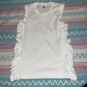 Noir Kei Ninomiya white ruffled tank top